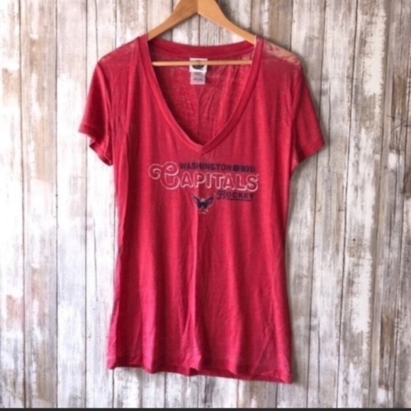 NHL Tops - NHL Washington Capitals Red Heather Tee